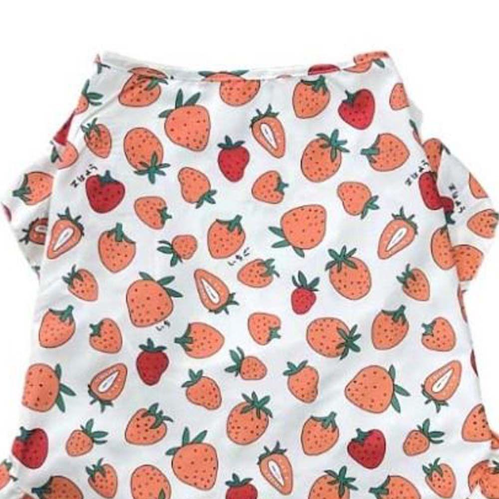 Breathable Dog Costumes Strawberry Print Puppy Cat Clothes Dog Cute Vest Top  For Dogs Puppy Cats