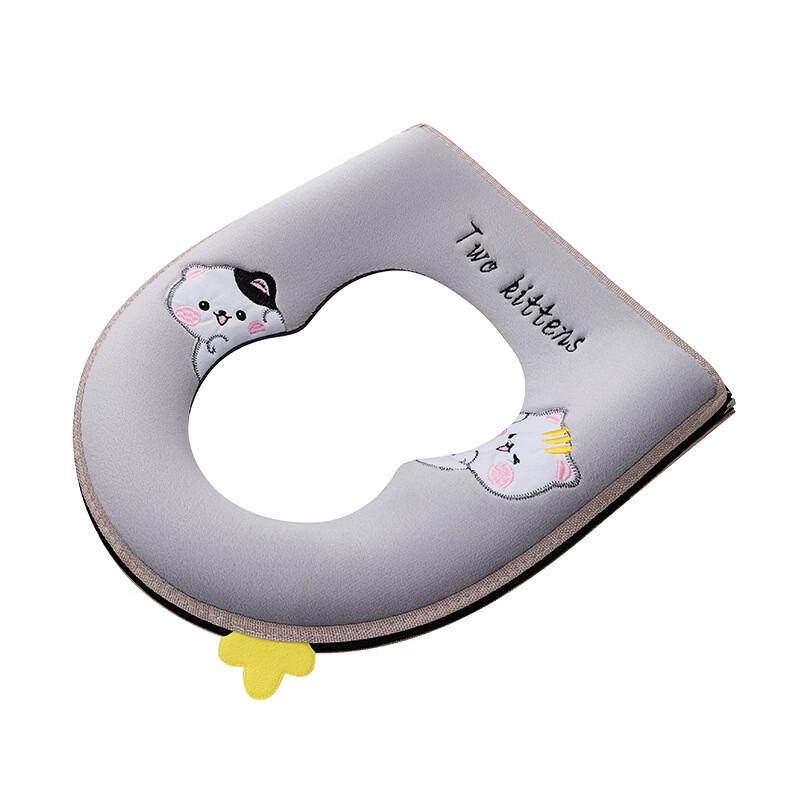 Púliàn Happy Cat Warm Zipper Toilet Seat Cover