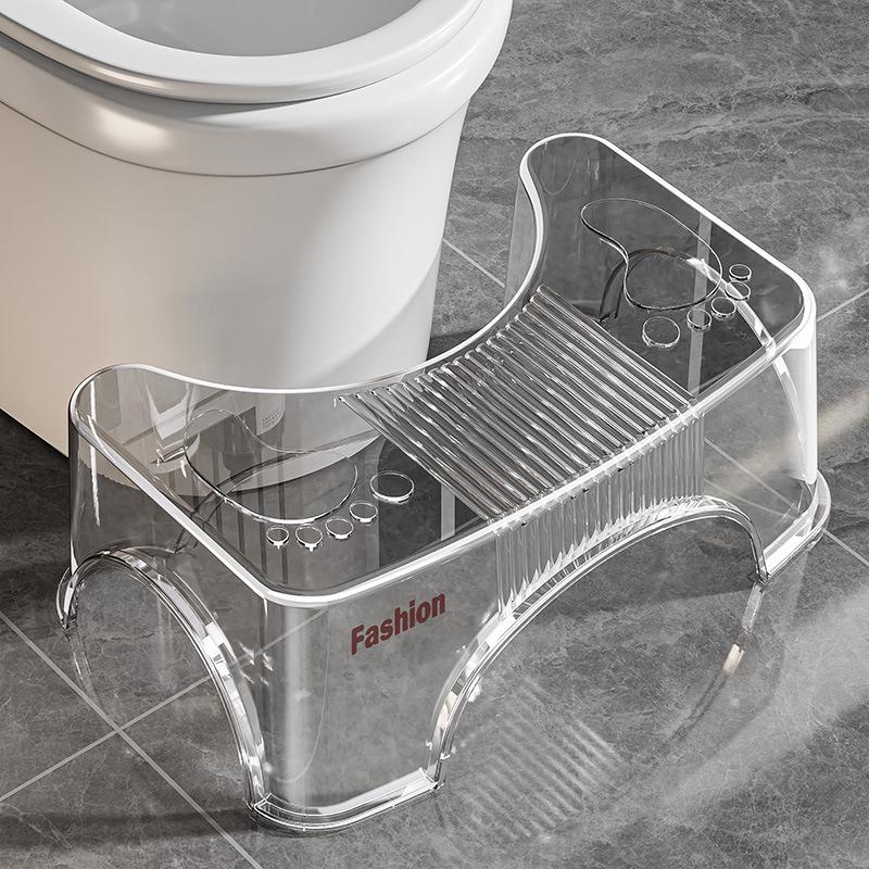 Transparent Thickened Toilet Footrest for Bathroom and Bedroom Use