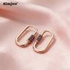 SIMJOO Rose Gold Color Fashionable Geometric Shape Noble Women's Stone Earrings Pendants