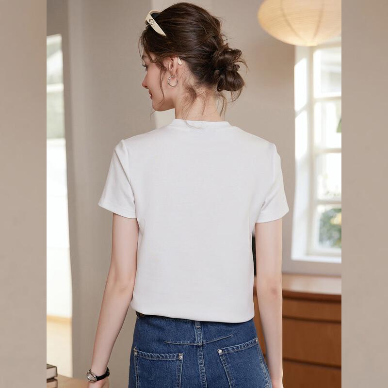 New Chinese Style Embroidered Round Neck T-Shirt