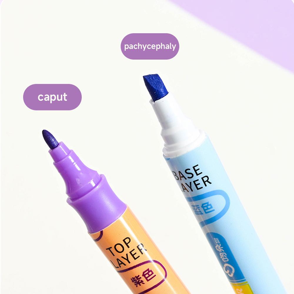 6PC Double-Headed Magic Highlighter Pen 12 Color-Changing for Diary Scrapbooking Painting DIY Crafts Ideal for Classroom Use