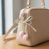 Handmade Tulip Pendant Cartoon Heart Bag Charm Trendy Pearl Tulip Keychain  Car Accessory