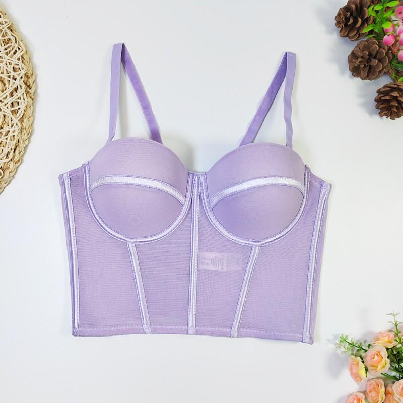 Womens Mesh Corset Camisole Sexy Backless Slim Fit Top Inner Outer Wear