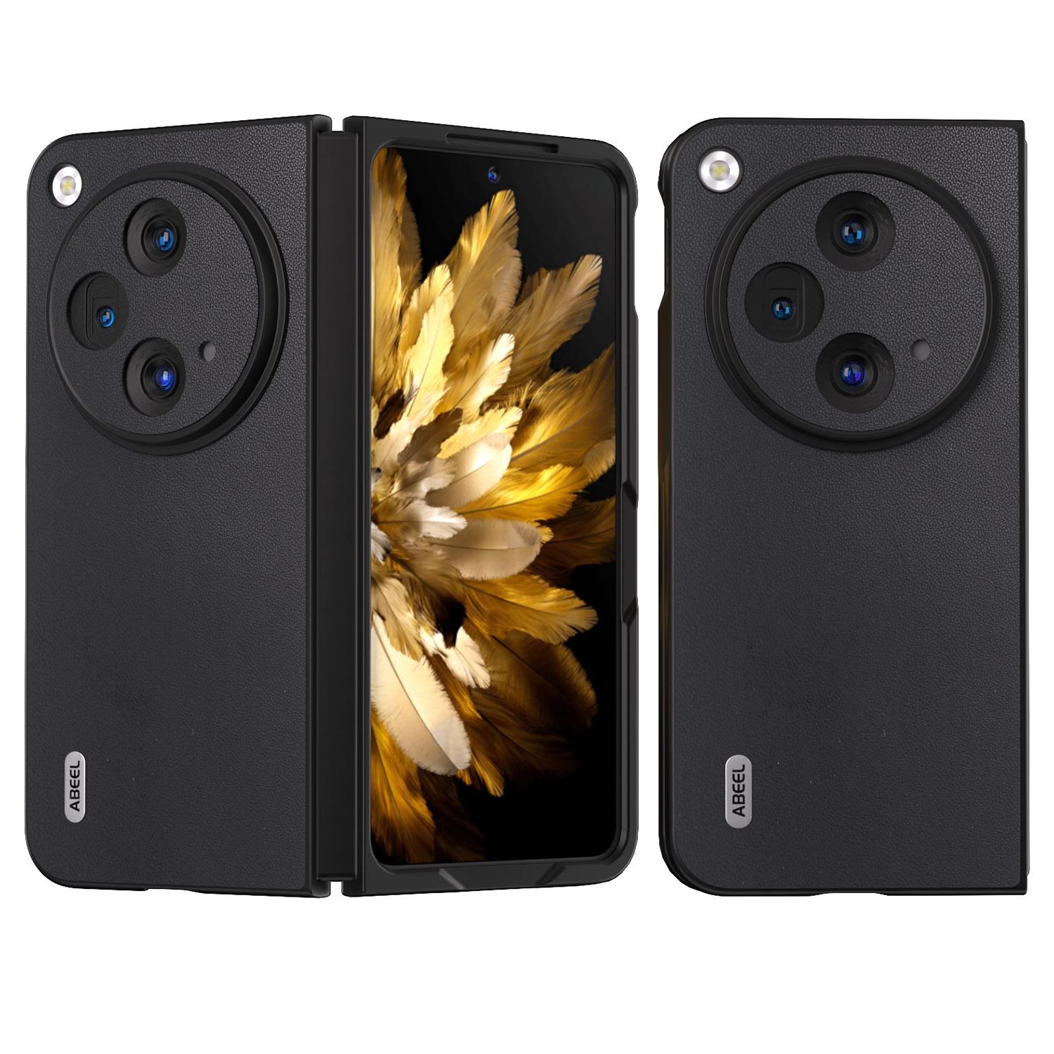 

ABEEL For Oppo Find N3 5G/OnePlus Open Case PU Leather Smooth-touch Back Cover Black