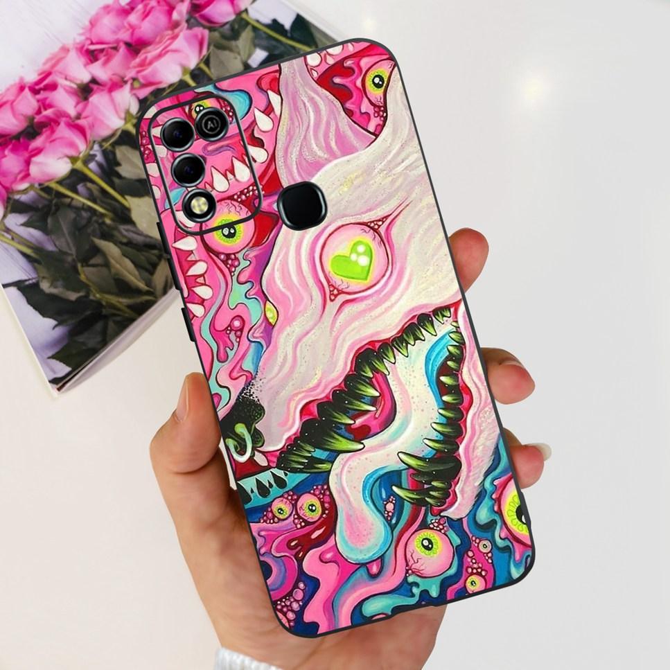 For Infinix Hot 11 Play 6.82" Soft Silicone Phone Cases For Infinix Hot 11 Play 11play 10Play Cover Luxury Flowers Funda Capa