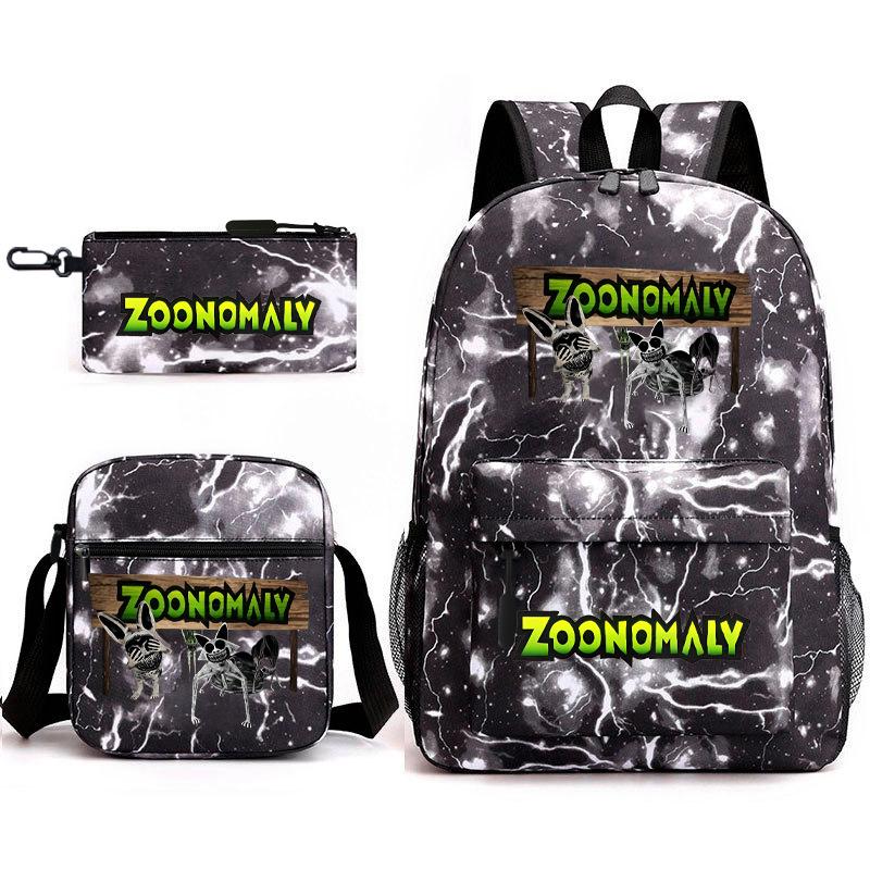 Deformed Zoo Surrounding Primary School Students Schoolbag Trend Starry Sky Backpack Leisure Three-piece Set