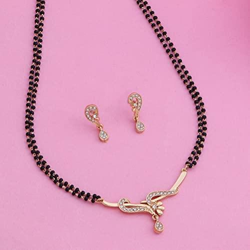 Estele Gold And Silver Plated Twine Braid Mangalsutra Necklaces For Women