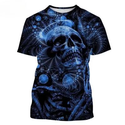 Personalisiertes lässiges Gothic Kurzarm Cool Fashion Hip-Hop Digital bedrucktes T-Shirt