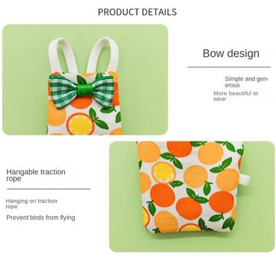 New Colorful Fruit Parrot Diaper Breathable Washable Parrot Flight Suit Bowtie Keep Birds Clean Pet Bird Clothes Daily Wear