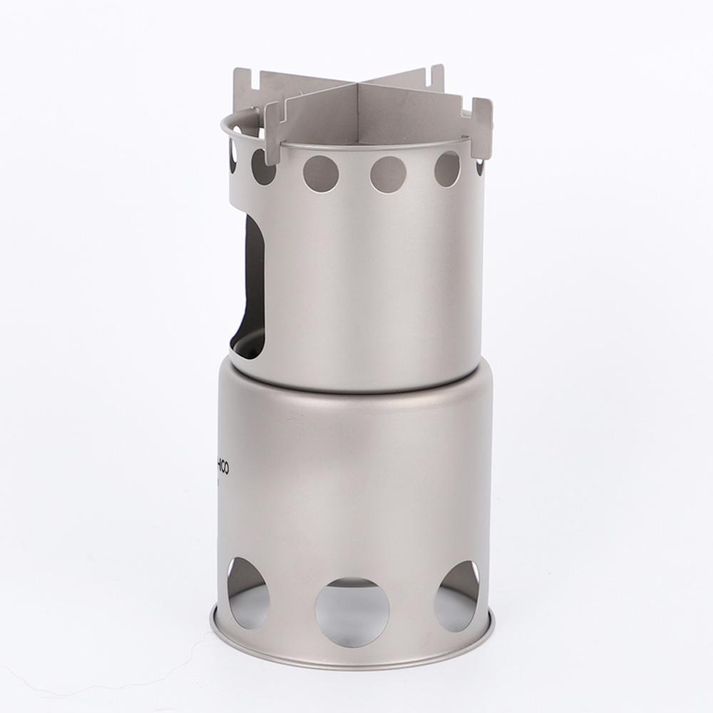 TOMSHOO Portable Camping Wood Burning Stove Easy Assemble Small Titanium Wood Tent Stove