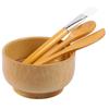  Sada nádob na míchání obličejových krytů Sady dřevěných krytů na obličej, včetně misky, lžíce, štětce a míchadla