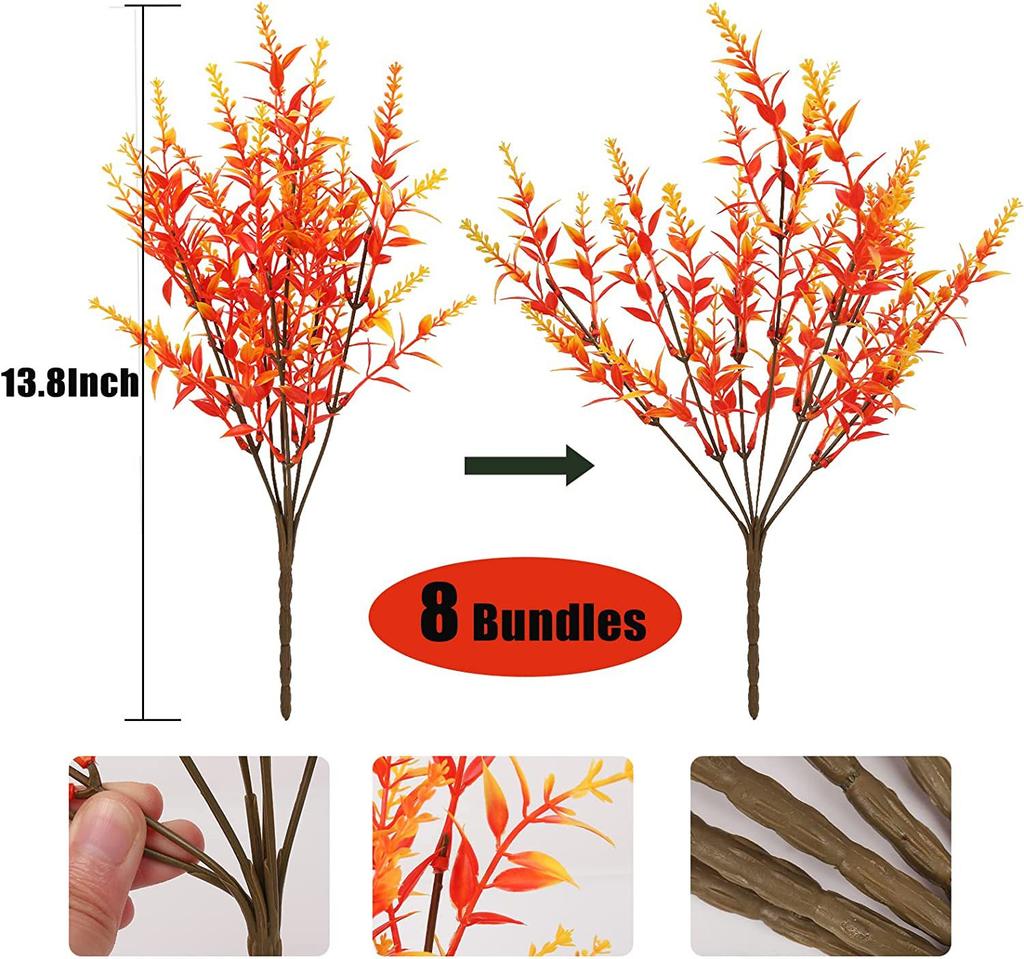 Customized Autumn Green Plants Autumn Eucalyptus Lavender Violet Fake Flower Bouquet Artificial Simulated Plant Flowers