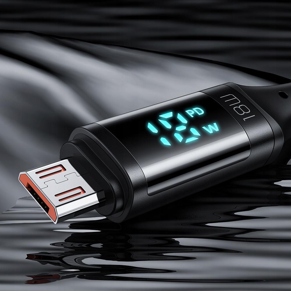 Mcdodo Digitální Pro Qc 4.0 Micro USB 18W 1,2M černý telefonní kabel
