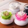 Cotton Swab Holder Lotus Shape Bathroom Decor Storage Container for Toothpicks Daily Essentials Elegant Home Accessory
