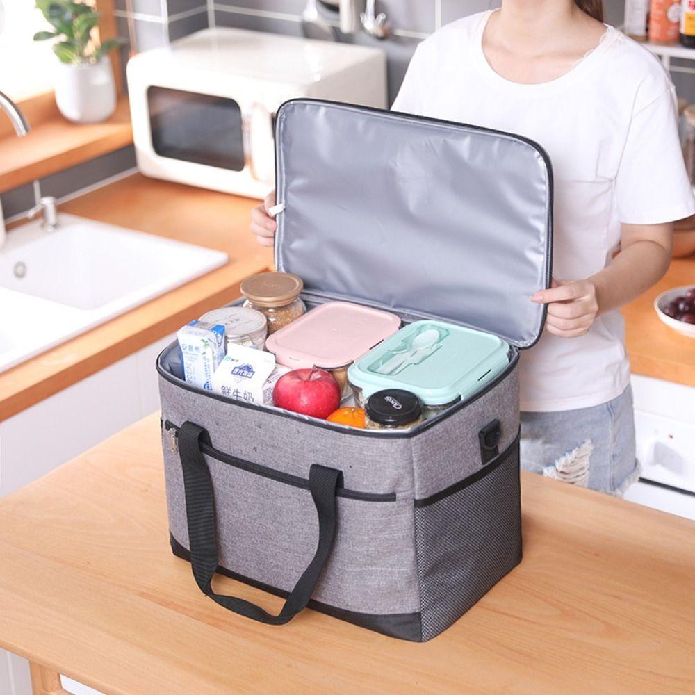 4-6h Heat Preservation Camping Picnic Bag Portable Insulated Lunch Bag Thermal Pie Carrier Junket
