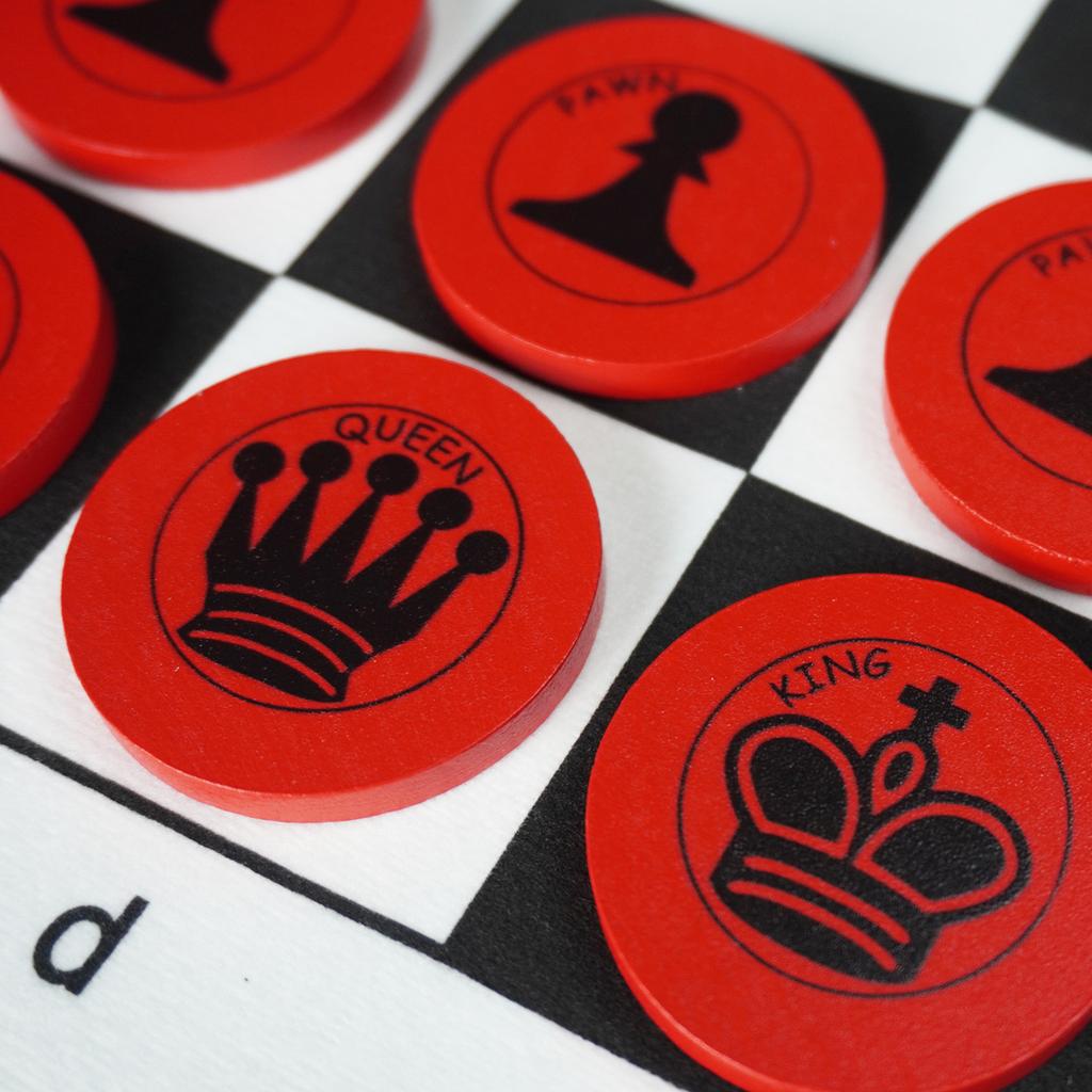 Giant 51Cm X 51Cm/20" X 20" Flat Chess Solid Wood Large Set, Chess Pieces Solid Wood,Rollable Faux Leather Chess Board, Storage