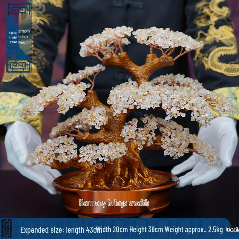 Pink Crystal Money Tree: Attracts Wealth and Enhances Relationships - Perfect for Living Rooms, Offices, Housewarmings, and Ceremonies