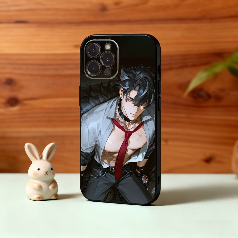 

G-Genshin Impact W-Wriothesley Phone Case For iPhone17,16,15,14,13,12,Plus,Pro Max, 5G Others Soft Black Cover iPhone15plus
