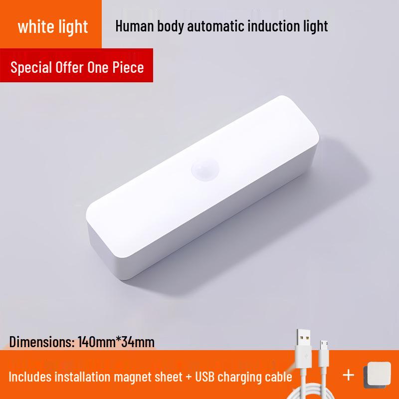 Smart Motion-Sensor LED Night Light with Wireless Charging for Hallways, Stairways, and Cabinets