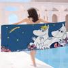 Cute M-Moomins Anime Beach Swimming Towel Soft Absorbent Washcloth Children's Gifts for Kids Travel Camping Gym