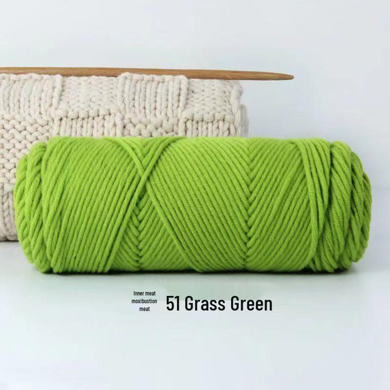 8-Strand Cotton Wool Yarn for Scarf DIY - Thick, Soft Thread with Silk Elements