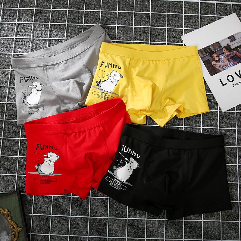 Men's Comfortable Cotton Crocodile Cartoon Print Boxer Briefs