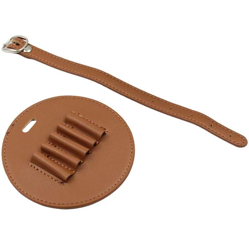 Round Leather Golf Tee Holder Keychain - Portable Outdoor Storage Sleeve