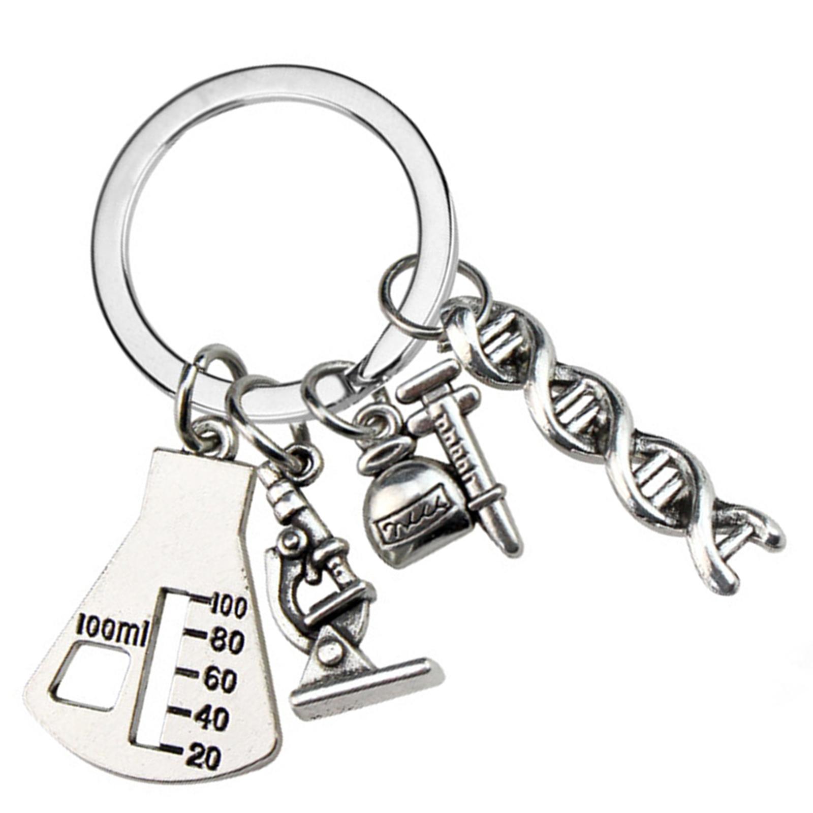 

Химия Структура Брелоки Научный Держатель для Ключей Металлическая Текстура Идеально для Студентов Учителей и Любителей Науки A