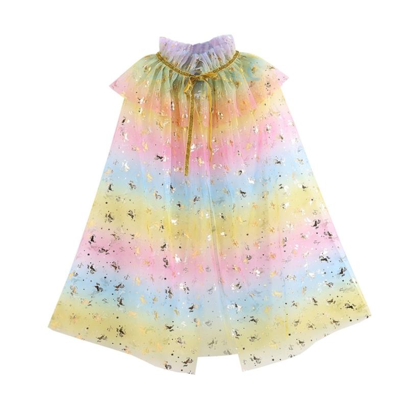 Girls Lightweight Sheer Princess Cape for Fantasy Dressing Up and Birthday Parties Soft Nylon Fabric Costume Accessory