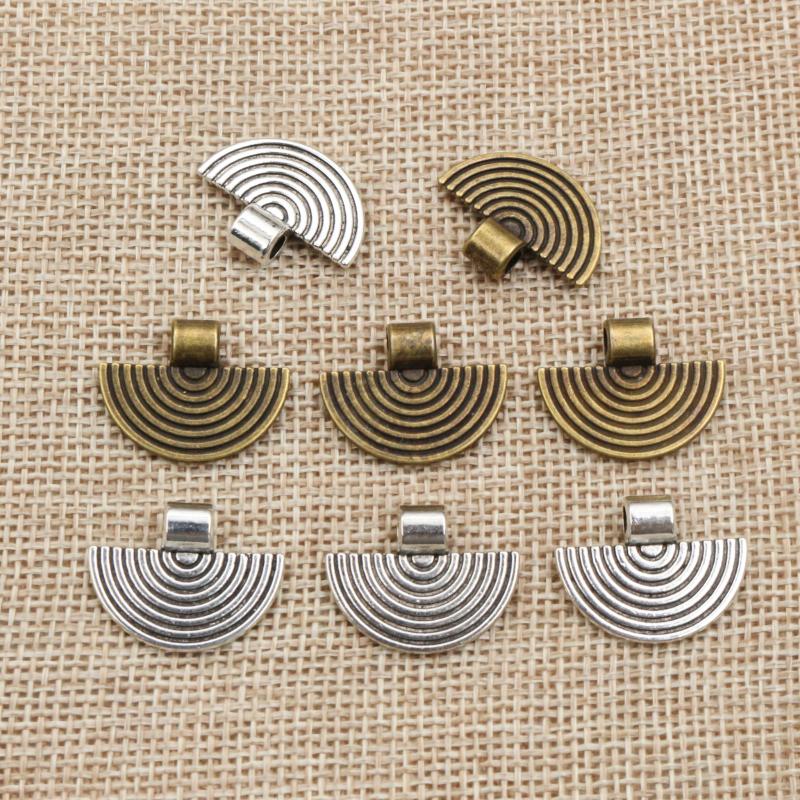 20pcs 20x16mm Bronze Antique Silver Color Fan Handmade Charms Pendant DIY Jewelry Making Accessories for Bracelet Necklace