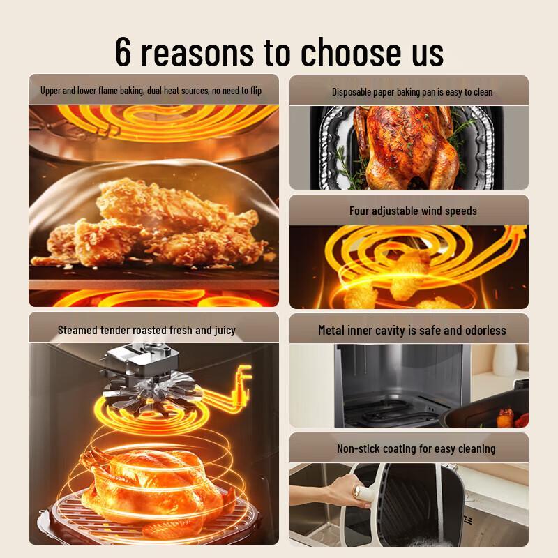 Joyoung 6.5L Dual Heat Smart Air Fryer CN plug (adapter included)