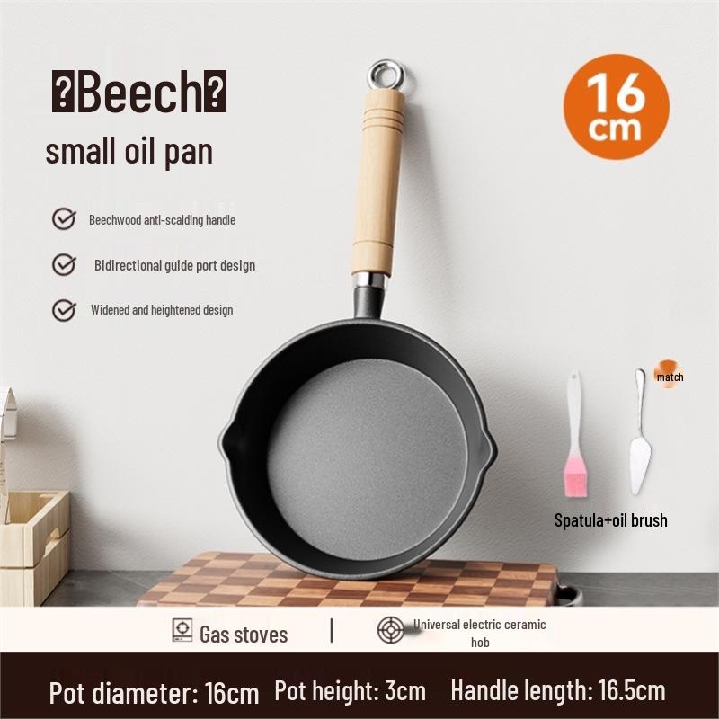 Vertiefter Gusseisen Eier- & Öl-Träufeltopf - Spritzfreies Design mit flachem Boden