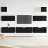 7 Piece Wall Mounted TV Cabinet Set Black Oak Effect 100 x 30 x 30 cm