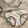 Women's Little Bear Print Cotton Mid-Waist Breathable Japanese Style Soft Triangle Briefs