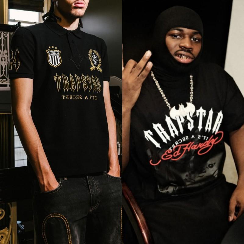 Mens Oversized Streetwear Polo Shirt With Embroidered - Retro Urban Casual Tee