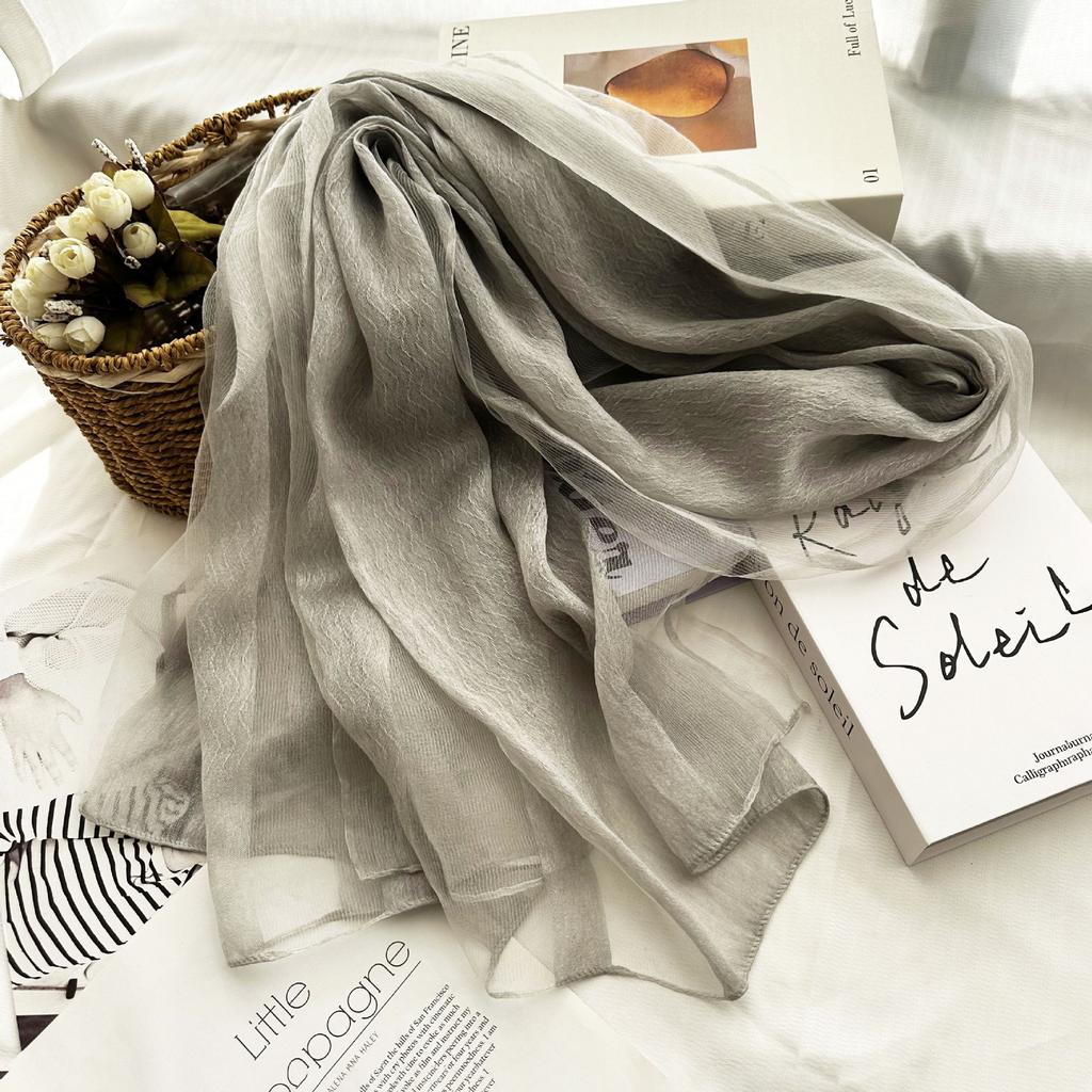 Spring And Summer 100% Silk Breathable Scarf Shawl Elegant Long Scarves Shawls Spring Fall  Accessories Head Scarf