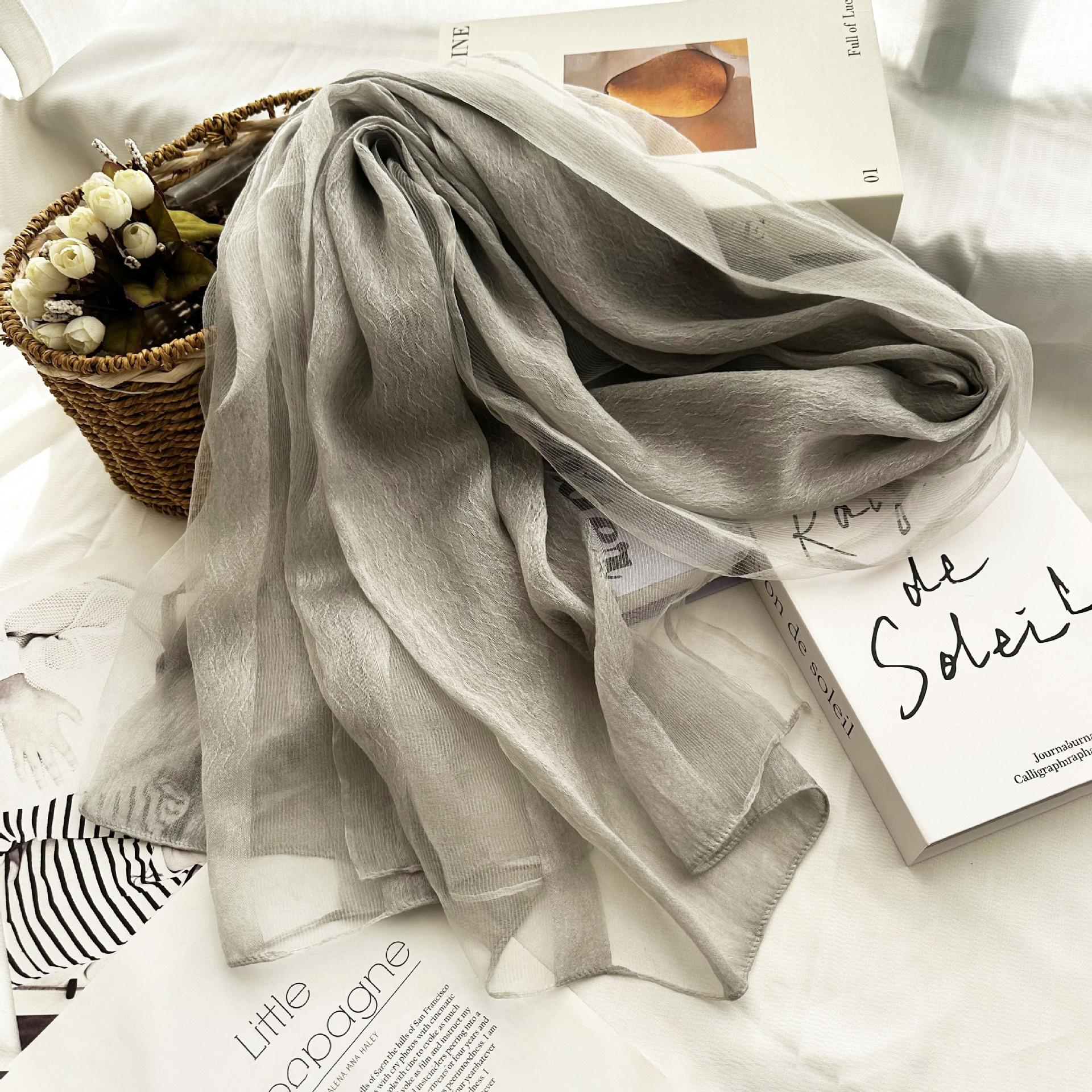 

Весна и Лето 100% Шелк Дышащий Шарф Шаль Элегантные Длинные Шарфы Шали Весна Осень Брендовые Аксессуары Головной Платок 78x200cm