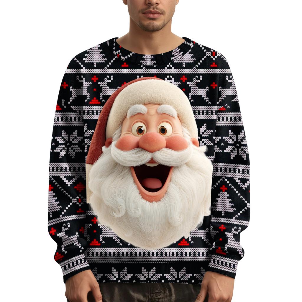 Pánský vánoční svetr s potiskem na límci