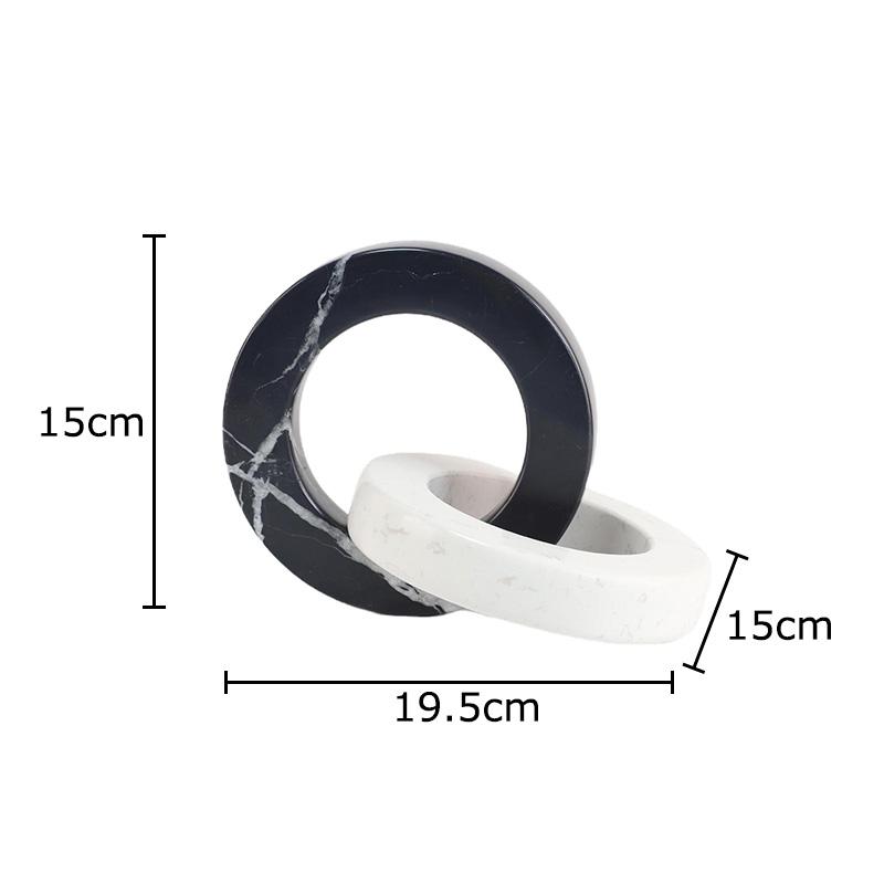 

Marble Geometric Ring Square Annular Knot Statue Abstract Crafts Desk Decoration Creative Knot Sculpture Room Aesthetics Decor