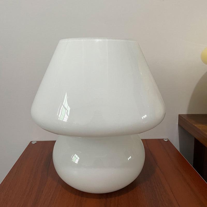 

Стеклянный грибовидный светильник большого размера для декора комнаты LED E27 3 цвета свечения AU EU UK US Plug или USB Dimmable Vintage Nightstand Light US plug