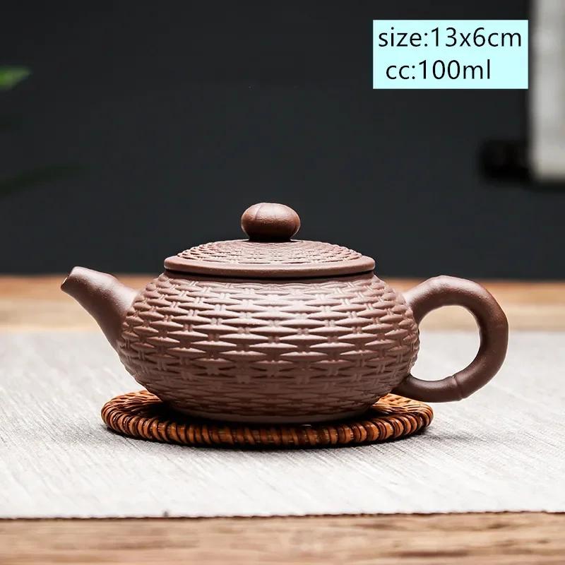 Chinese Yixing Tea Pot Large Capacity Purple Clay Xishi Filter Teapot Beauty Kettle Raw Ore Handmade Tea Set Authentic Drinkware