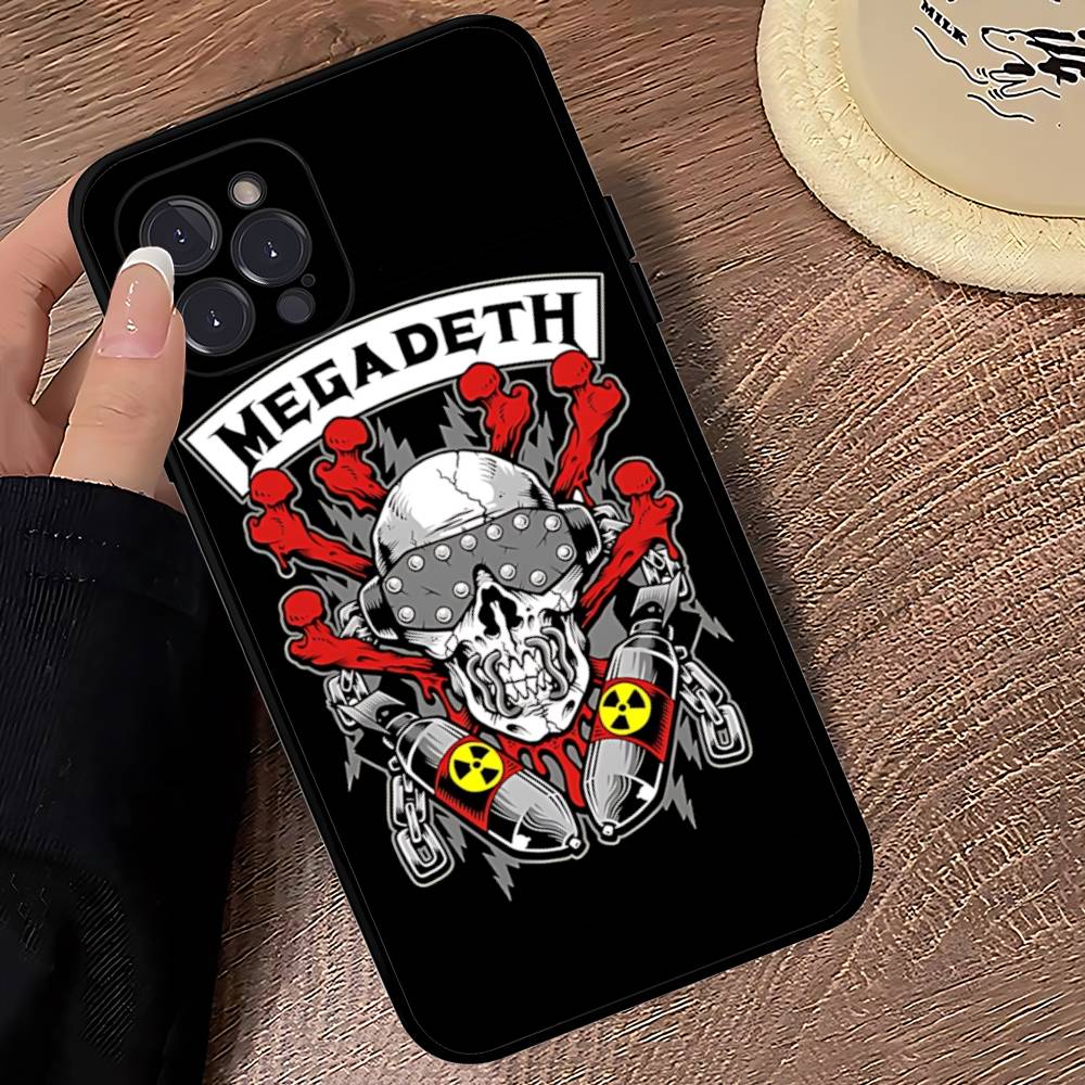 

1pc Band M-MegadethS Rock Metal Phone Case For Iphone 17 Air 16 15 14 13 12 11 Pro Max 16 15 14 Plus TPU Soft Case iPhone 12