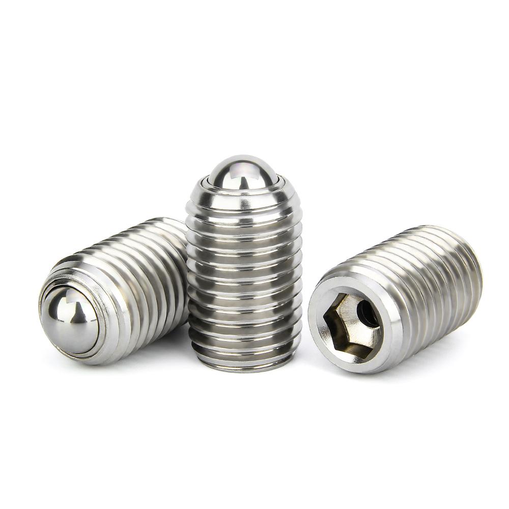 M6 M8 M10 M12 M16 Thread Stainless Steel/POM Ball Roller Bearing Hex Socket Spring Ball Plunger Grub Point Set Screw Bolt For Conveyor