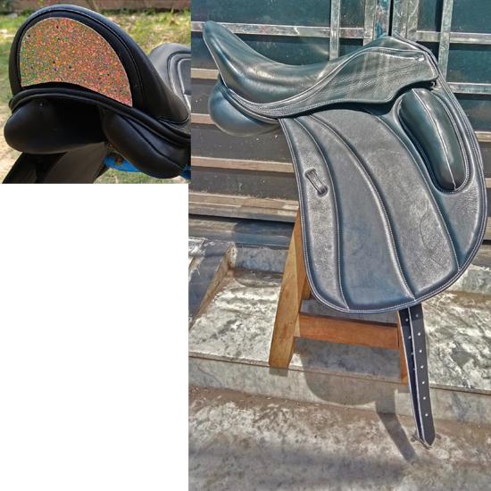 

Кожаное выездковое монокрыловое седло со сменными ленчиками – Элегантный дизайн луки 16 Inch чёрный