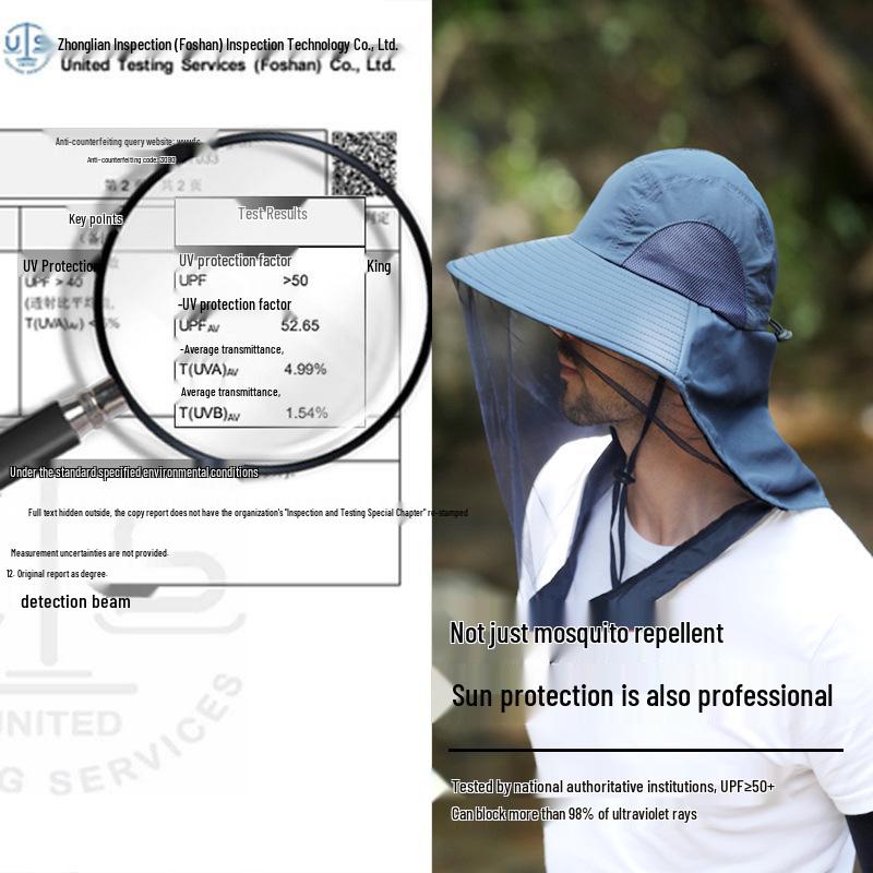 Unisex Sonnenschutzhut mit Mesh-Maske und Insektenschutz zum Angeln