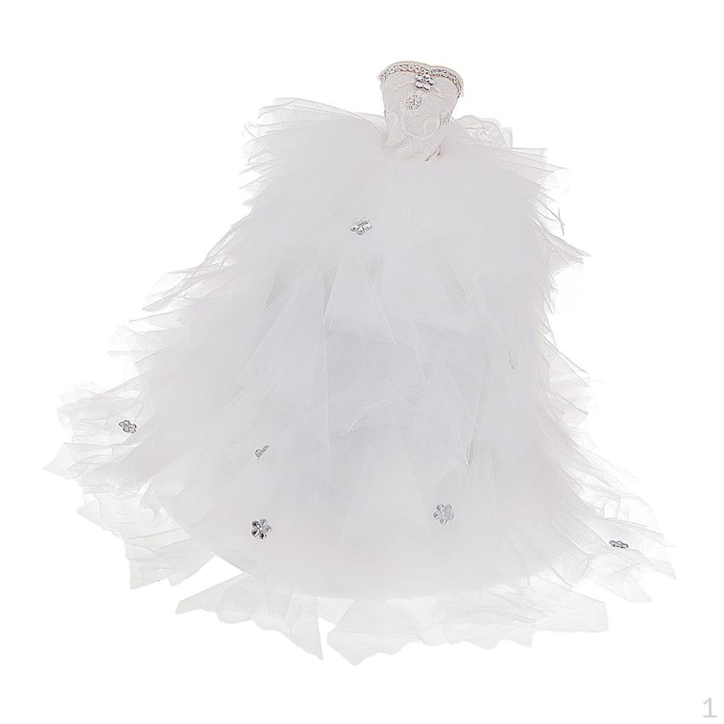 Bride Wedding Party Gown Dress for Doll Accessories