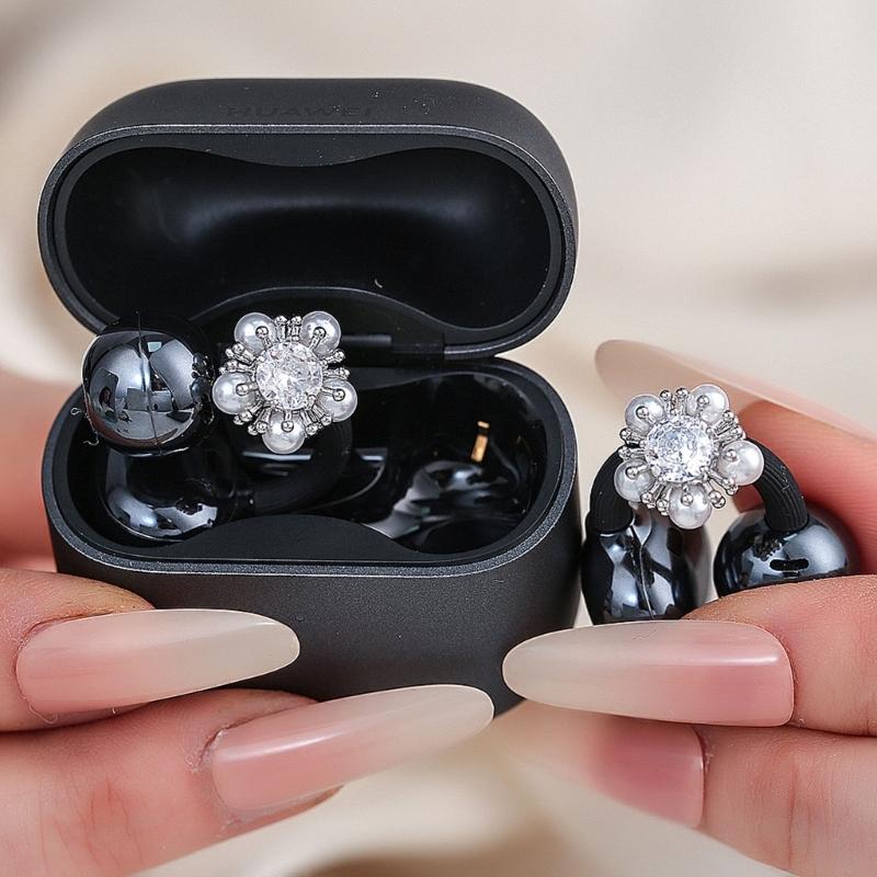 1 Pair Elegant Flower Shaped Ear Jewelry Add On Earphone Clip Ornaments For Freeclip 1 2 Hearing Device