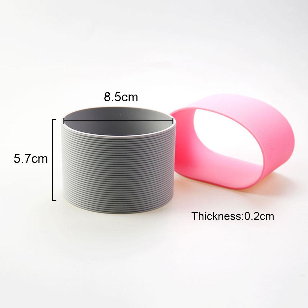 16 Colors 8.5CM Silicone Cup Cover Stripes Non-slip Heat For Glass Cup Sleeve 85MM Insulated Water Bottle Cup Sleeve