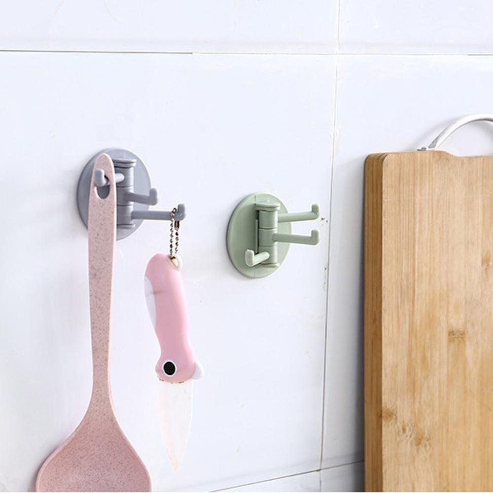 Rotatable Creative Toliet Self Adhesive Key Wall Mounted Key Holder Wall Hook Hanger Storage Rack